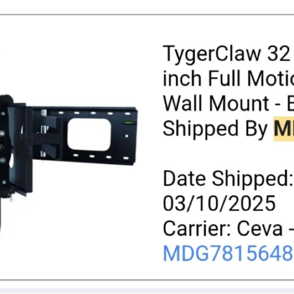 Black Full Motion Wall Mount for 32-92 inch TVs